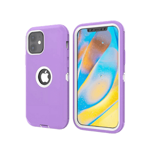 iPhone 12 mini Purple & White Defender Case