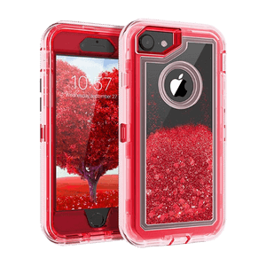 iPhone 6/6s/7/8 Red Glitter Defender Case