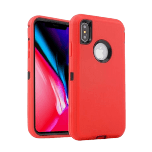 iPhone X Xs Red & Black Defender Case