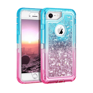 iPhone 8 Teal & Pink Glitter Defender Case