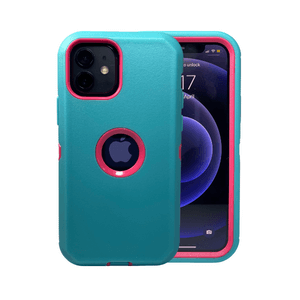 iPhone 12 mini Teal & Pink Defender Case