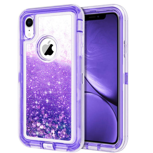 iPhone XR Purple Glitter Defender Case