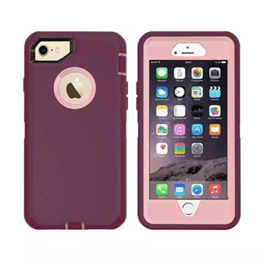 iPhone 6/6s/7/8 Maroon & Pink Defender Case