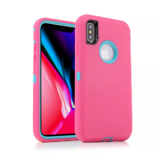 iPhone XS Max Pink & Teal Defender Case