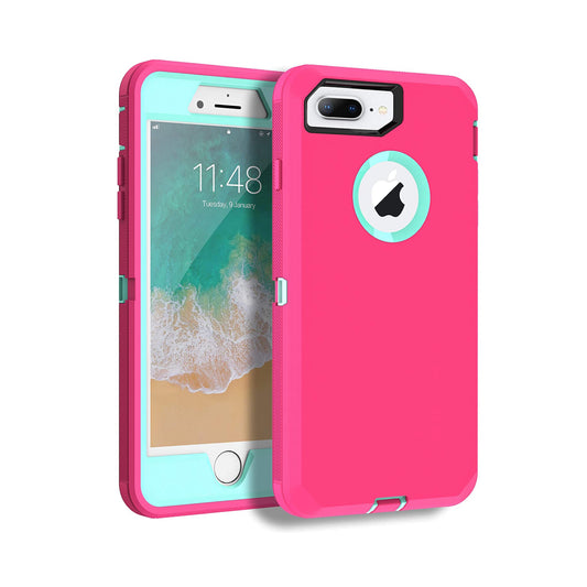 iPhone 6+ 6S+ 7+ 8+ Pink & Teal Defender Case