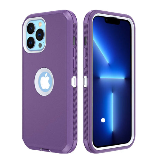 iPhone 13 Pro Purple & White Defender Case
