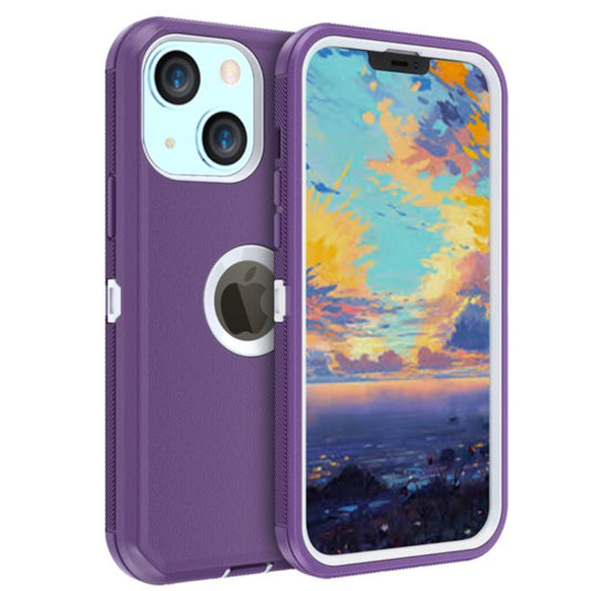 iPhone 13/14 Purple & White Defender Case