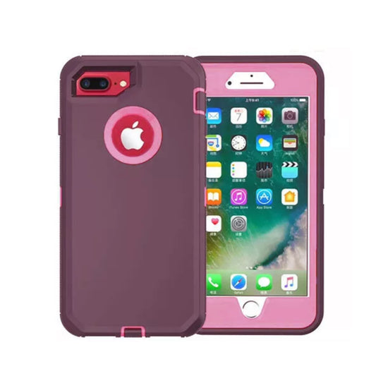 iPhone 6+ 6S+ 7+ 8+ Maroon & Pink Defender Case