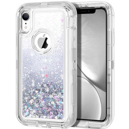 iPhone Xsmax Silver Glitter Defender Case