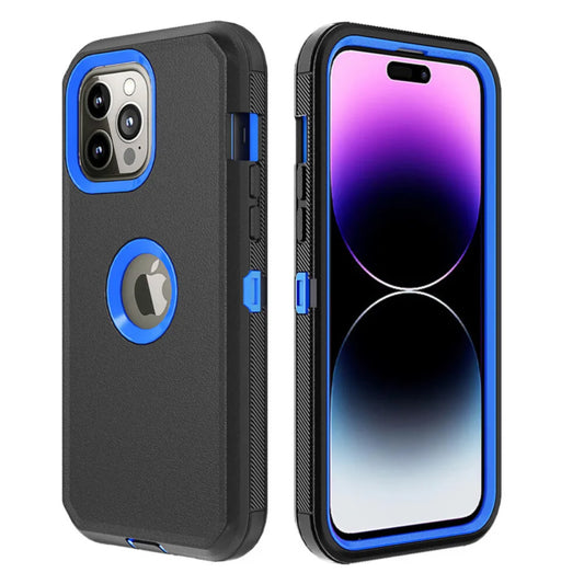 iPhone 14 Pro Black & Blue Defender Case