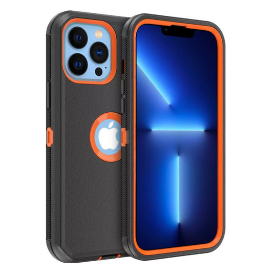 iPhone 13 Pro Black & Orange Defender Case