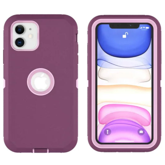 iPhone 12 12 Pro Burgundy & Pink Defender Case
