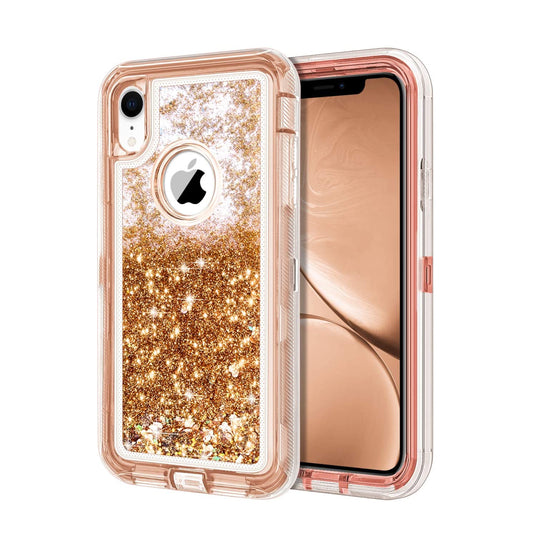 iPhone XS Max Gold Glitter Defender Case