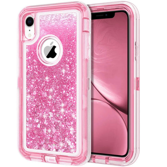 iPhone XR Pink Glitter Defender Case