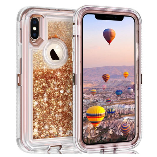 iPhone X Xs Gold Glitter Defender Case