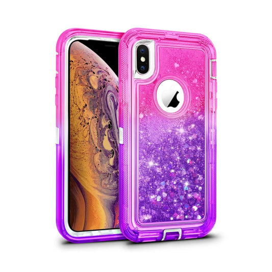 iPhone XS Max Pink & Purple Glitter Defender Case