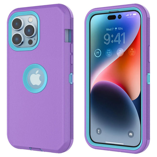 iPhone 14 Plus Purple & Blue Defender Case