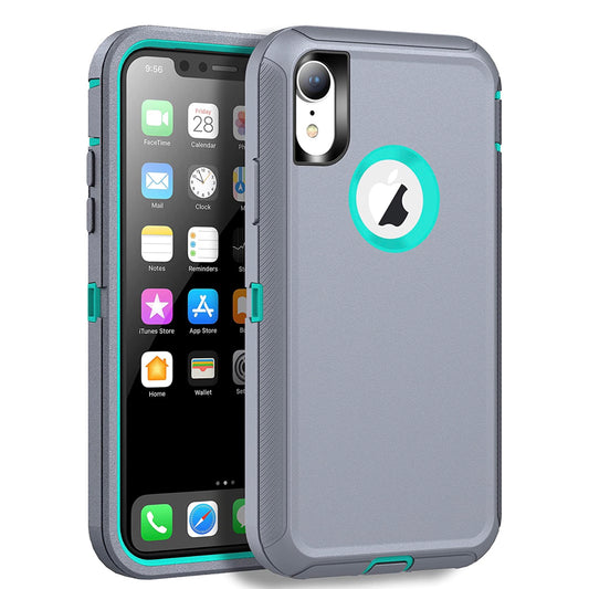 iPhone XR Teal & Grey Defender Case