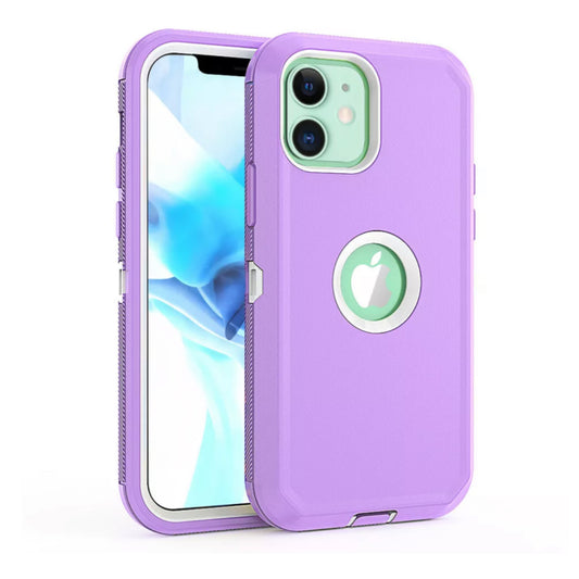 iPhone 12 mini Purple & White Defender Case