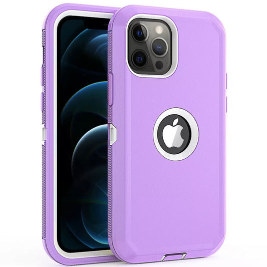 iPhone 12 Pro Max Purple & White Defender Case