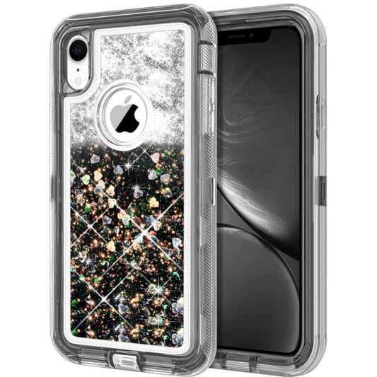iPhone Xsmax Black Glitter Defender Case