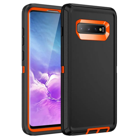 Samsung S10 Plus Black & Orange Defender Case