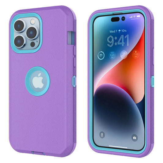 iPhone 14 Pro Purple & Teal Defender Case