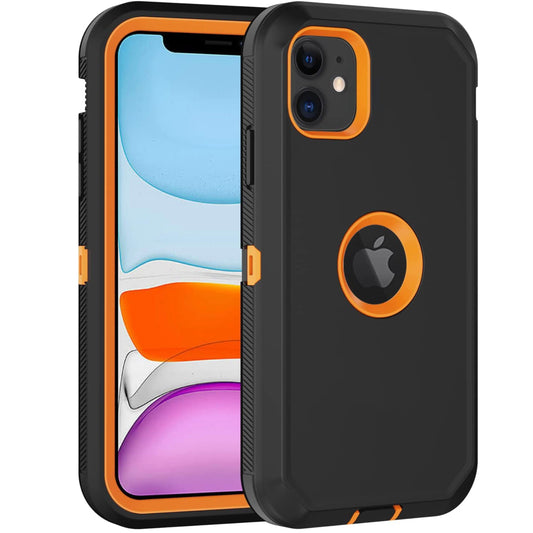 iPhone 12 12 Pro Black & Orange Defender Case
